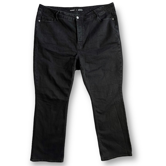 OLD NAVY Plus Extra High Rise Kicker Boot Cut Black Dark Wash Denim Jeans 22 - Picture 1 of 6